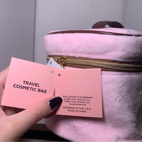 NWT Scottie Dog Juicy Couture Pink Velour Makeup Bag Cosmetic Case Travel Crown - Picture 10 of 16